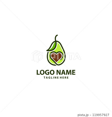 love avocado line logo design vector 119957927