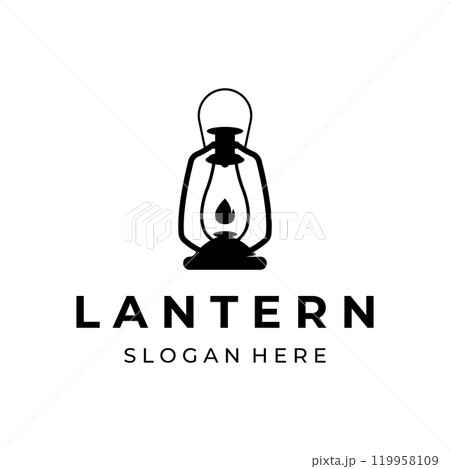 Lantern lamp logo template, street lamp,vintage fire lantern.Logo for business, restaurant. Lantern lamp logo template, street lamp,vintage fire lantern.Logo for business, restaurant. 119958109