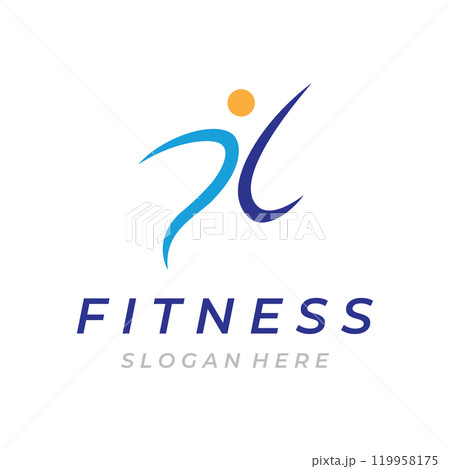 Sprinter sport logo design for athletics, running competition, sport club, championship and fitness. 119958175