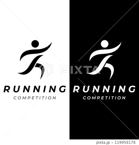 Sprinter sport logo design for athletics, running competition, sport club, championship and fitness. 119958178