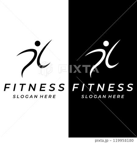 Sprinter sport logo design for athletics, running competition, sport club, championship and fitness. Sprinter sport logo design for athletics, running competition, sport club, championship and fitness. 119958180