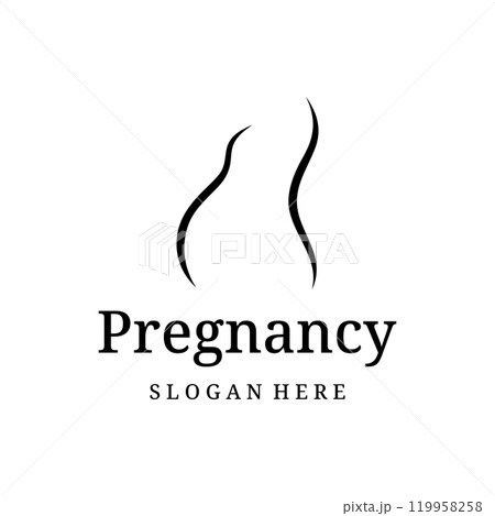 Abstract Logo design of mother or pregnant woman or baby. Logos for clinics, pharmacies and hospitals. Abstract Logo design of mother or pregnant woman or baby. Logos for clinics, pharmacies and hospitals. 119958258