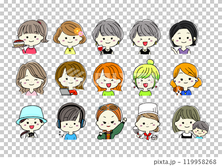 Various character sets 119958268