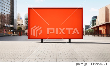 街中の大きな看板、コピースペース、モックアップ 119958271
