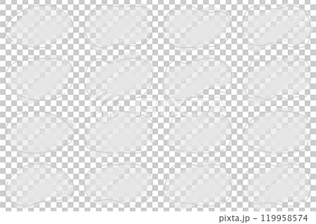 Shape Doodle Style Dashed Line Simple Frame Set Gray 119958574