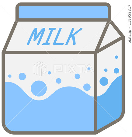 cute hand drawn milk box 119958817