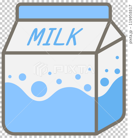 cute hand drawn milk box 119958817
