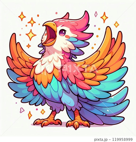 カラフルな鳳凰マンガタッチ 119958999