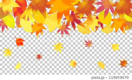 秋天落葉插畫背景素材 119959070