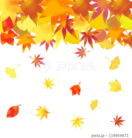 舞い落ちる紅葉のイラスト背景素材 119959071