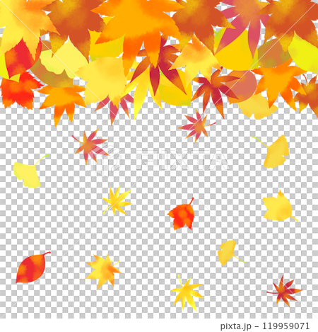 秋天落葉插畫背景素材 119959071