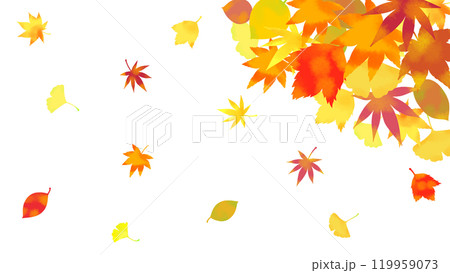 舞い落ちる紅葉のイラスト背景素材 119959073