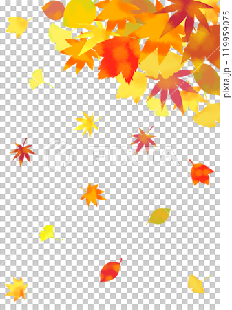 舞い落ちる紅葉のイラスト背景素材 119959075