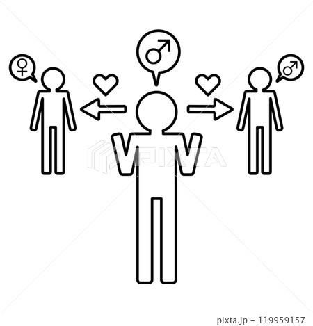 黒の男性のバイセクシャルの人物をイメージしたアイコン 黒の男性のバイセクシャルの人物をイメージしたアイコン 119959157