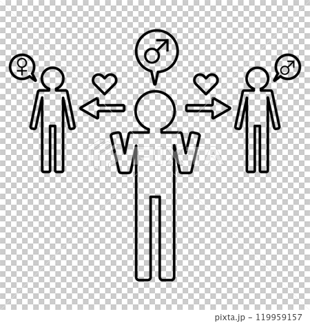 黒の男性のバイセクシャルの人物をイメージしたアイコン 黒の男性のバイセクシャルの人物をイメージしたアイコン 119959157