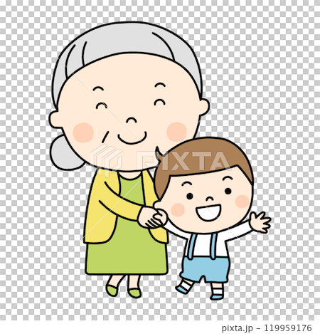 おばあちゃんと孫のイラスト素材 [119959176] - PIXTA