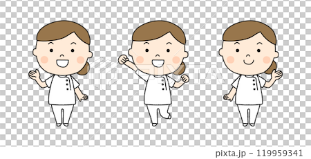 看護師のポーズセット 119959341