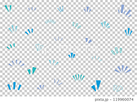 気付き　リアクション　閃き　シンプル　アイコン　青 緑 寒色シリーズ	 119960074