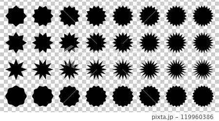 圓形爆炸衝擊設定鋸齒狀黑色標題 119960386