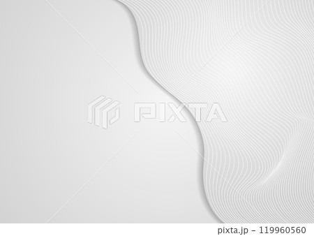 Abstract white grey curved linear waves minimal elegant background 119960560