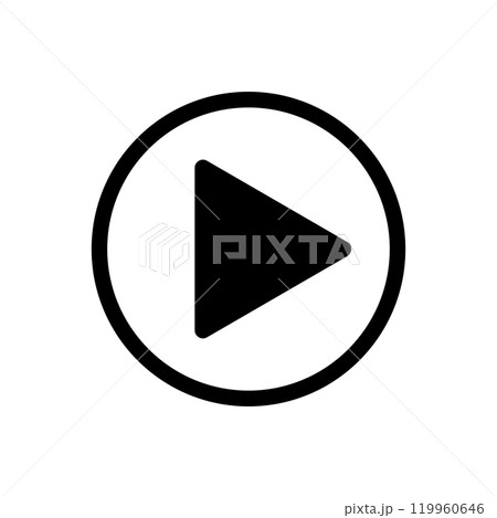 アイコン　シンプルな再生ボタン　黒 119960646