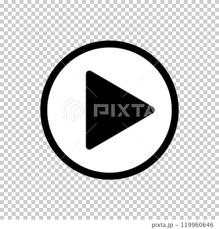 アイコン　シンプルな再生ボタン　黒 119960646