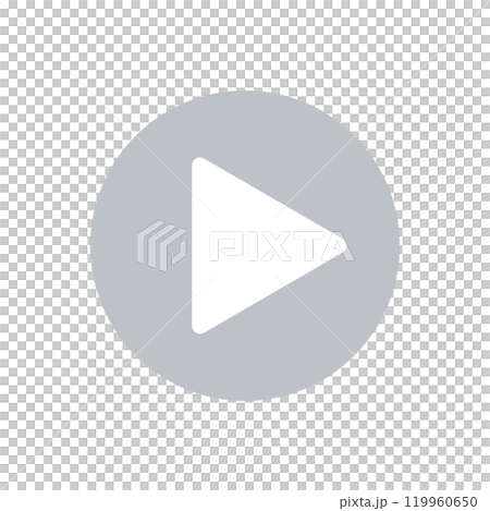 アイコン　シンプルな再生ボタン　灰色 119960650