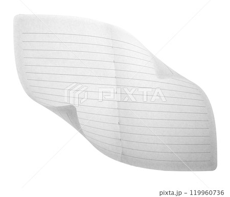 Blank bended paper sheet with a curved corner Blank bended paper sheet with a curved corner 119960736