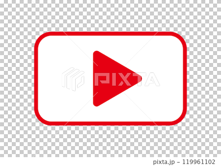 Icon Simple play button Square Red 119961102