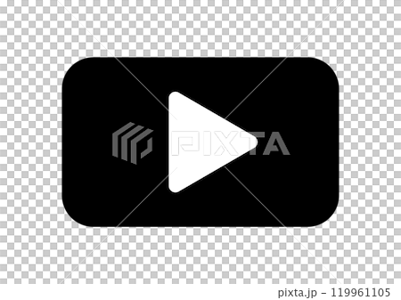 圖示簡單播放按鈕方形黑色 119961105