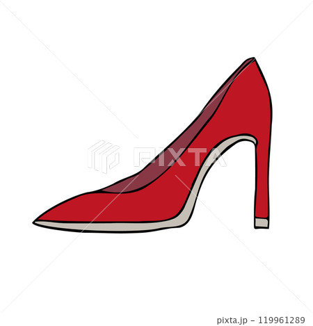 Vector hand drawn doodle sketch colored shoe Vector hand drawn doodle sketch colored shoe 119961289