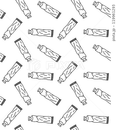 Vector seamless pattern of hand drawn paint tube Vector seamless pattern of hand drawn paint tube 119961293