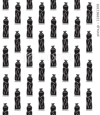 Vector seamless pattern of hand drawn paint tube 119961309