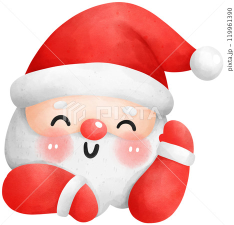 Cute Santa Claus watercolor illustration 119961390
