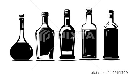 Vintage Bottle Silhouette Collection Vintage Bottle Silhouette Collection 119961599