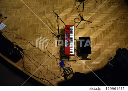 Keyboard instrument in stage lights 119961615
