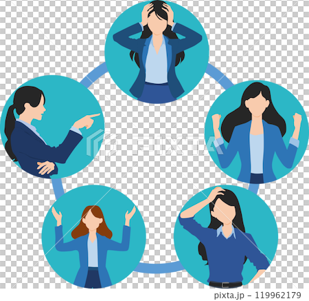 Business woman icon illustration (teamwork) 119962179