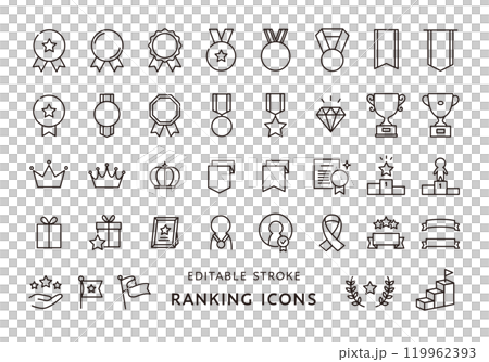 Ranking icon set (monochrome) 119962393