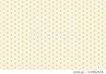 金色の麻の葉模様のシームレスパターン背景 119962636