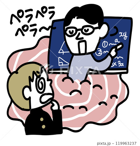 授業についていけなくてショックを受ける中学生 119963237