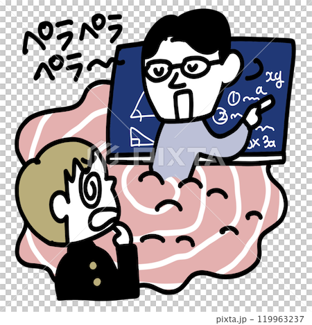 授業についていけなくてショックを受ける中学生 119963237