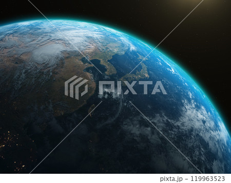 地球 日本 太陽 CG 背景 地球 日本 太陽 CG 背景 119963523