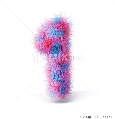Blue pink fur font Number 1 ONE 3D Blue pink fur font Number 1 ONE 3D 119963571