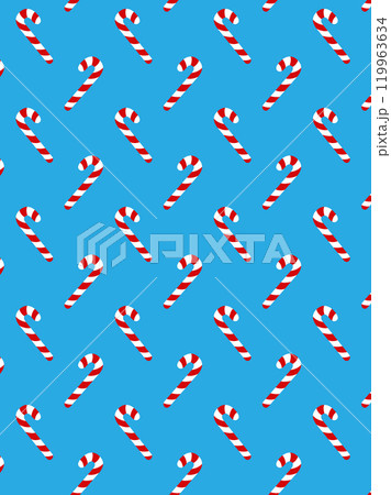 Cute lollipop pattern. Christmas vector illustration 119963634