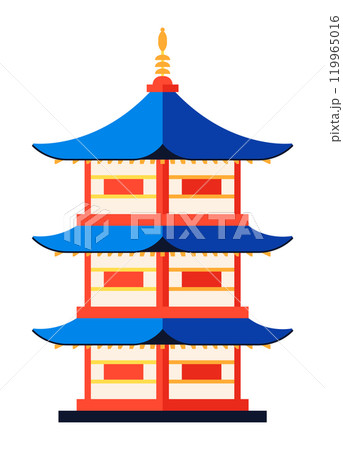 Pagoda temple - modern flat design style single isolated image 119965016