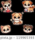可愛い犬のイラストのセット 119965393