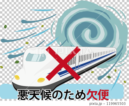 Typhoon and Shinkansen with text Typhoon and Shinkansen with text 119965503