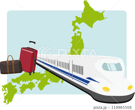 日本地図と新幹線旅行 119965508