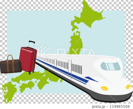 日本地図と新幹線旅行 119965508