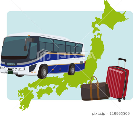 日本地図とバス旅行 日本地図とバス旅行 119965509